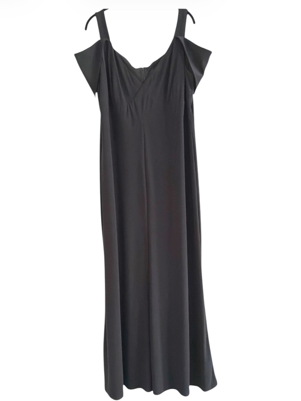 MSK Black Cold Shoulder Surplice Ruched Formal Maxi Gown Dress 14